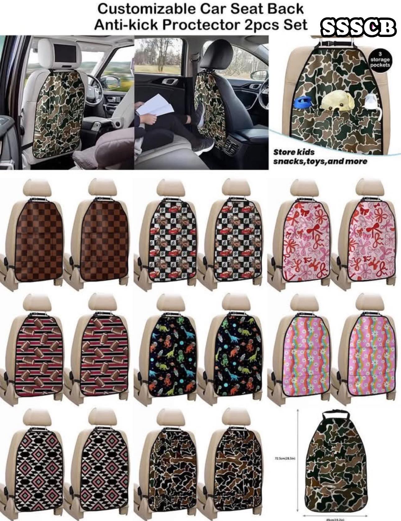 🚗 Customizable Car Seat Back Anti-Kick Protectors 🚗