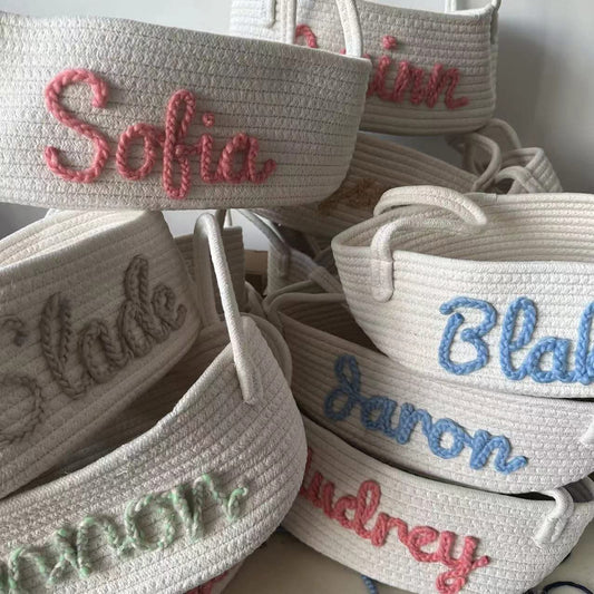 Custom Name Baby Storage Baskets