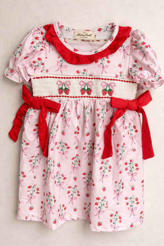 Berry Bouquet Smocked Ruffle Dress