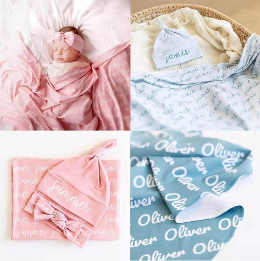 Personalized Baby Swaddle Sets