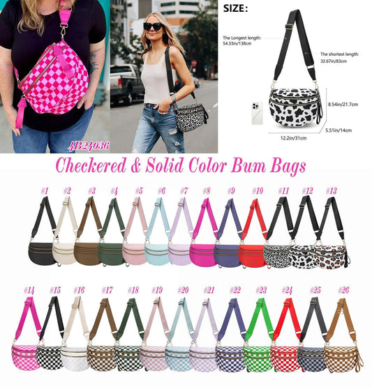 Checkered & Solid Bum Bags