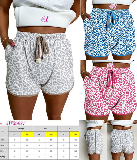 Women's Leopard Drawstring Shorts